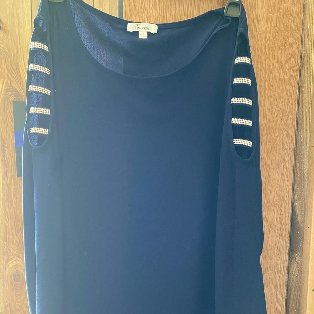 Slit Sleeve Blouse with bling